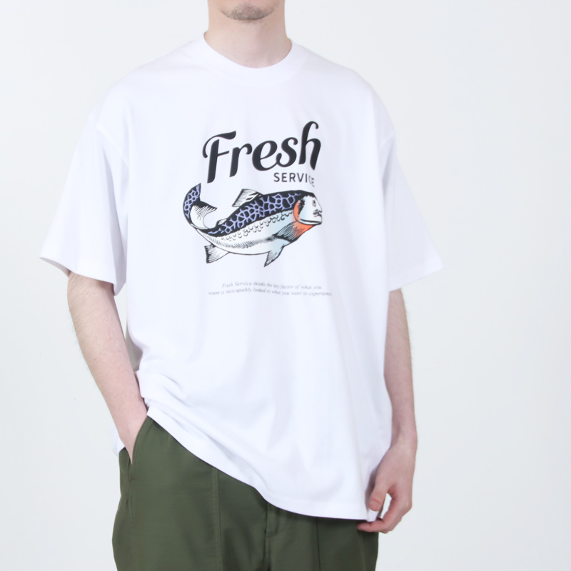 Fresh Service(�ե�å��奵���ӥ�) CORPORATE PRINTED S/S TEE ��FISH��
