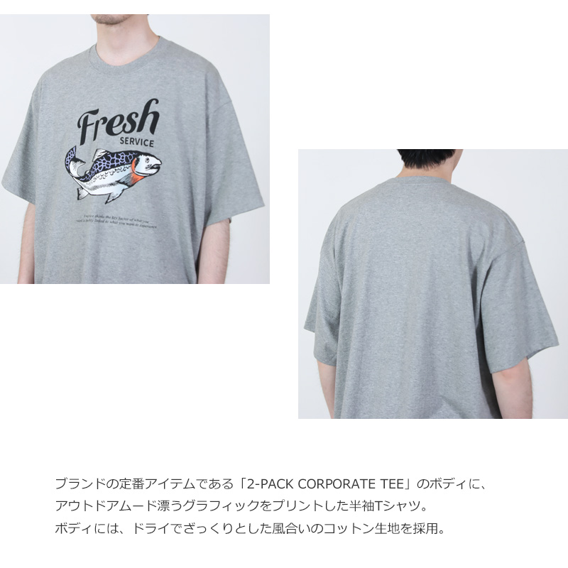 Fresh Service(�ե�å��奵���ӥ�) CORPORATE PRINTED S/S TEE ��FISH��