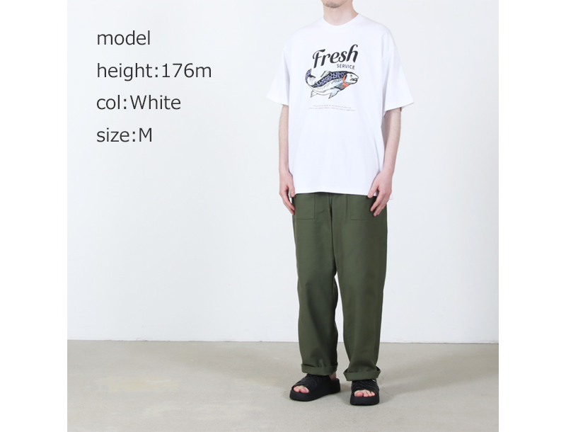 Fresh Service(�ե�å��奵���ӥ�) CORPORATE PRINTED S/S TEE ��FISH��
