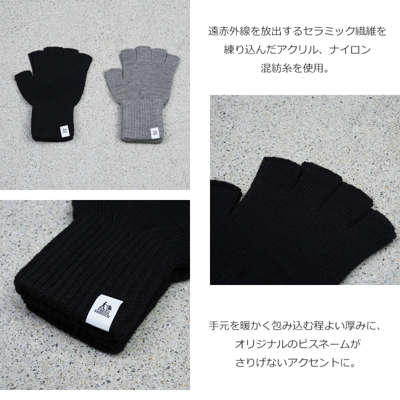 Fresh Service(եå奵ӥ) THERMAL RIB KNIT FINGERLESS GLOVES