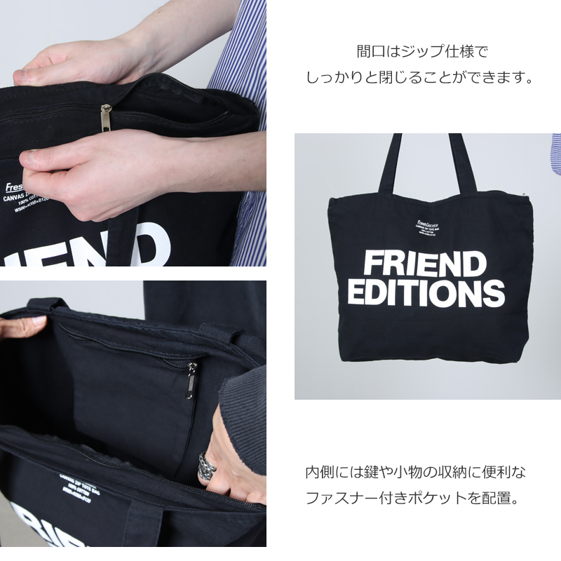 Fresh Service(�ե�å��奵���ӥ�) FRIEND EDITIONS CANVAS ZIP TOTE BAG
