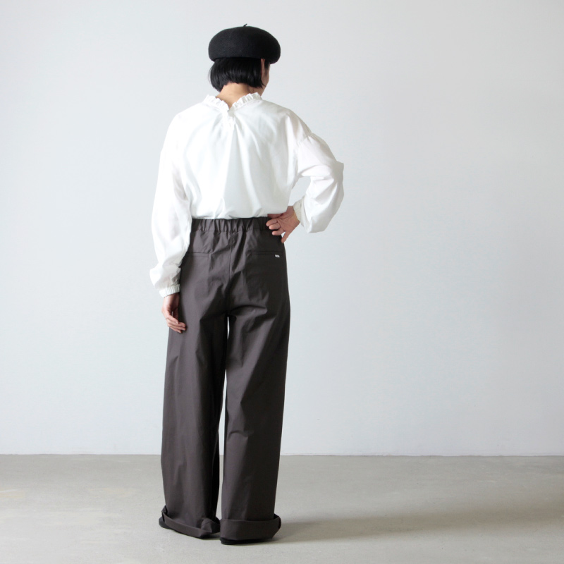 Graphpaper◇19ss/WIDE COOK PANT/ボトム/FREE/ウール/BLK/ストライプ 