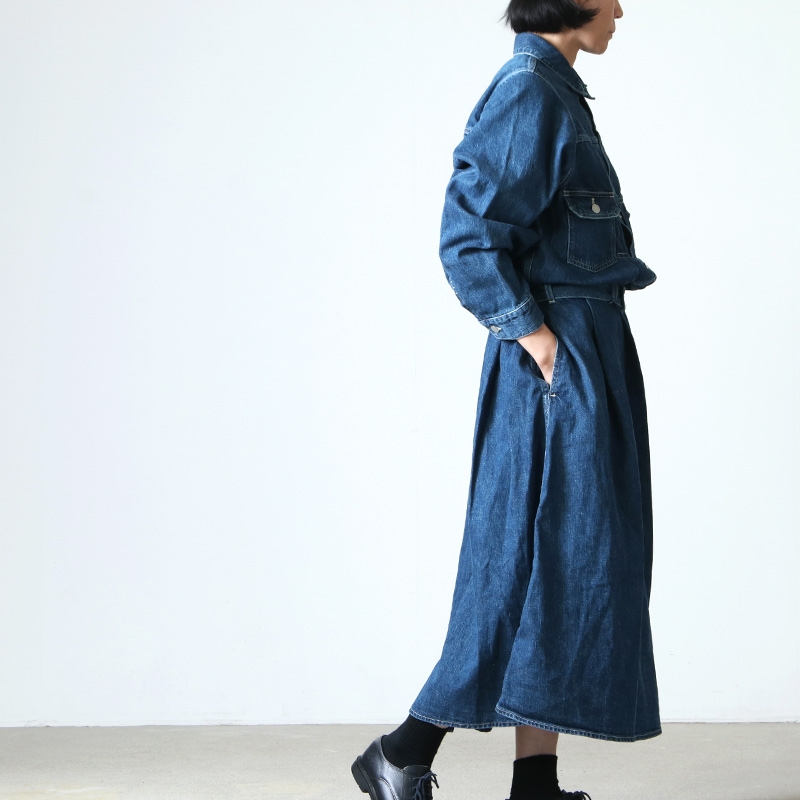 Graphpaper (グラフペーパー) Belted Denim Dress Fade / ベルテッド