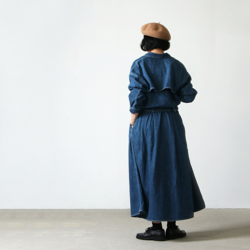 Graphpaper (グラフペーパー) Belted Denim Dress Fade / ベルテッド