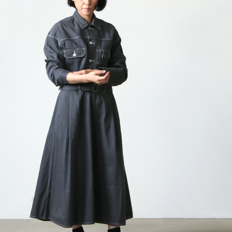 Graphpaper(եڡѡ) Belted Denim Dress