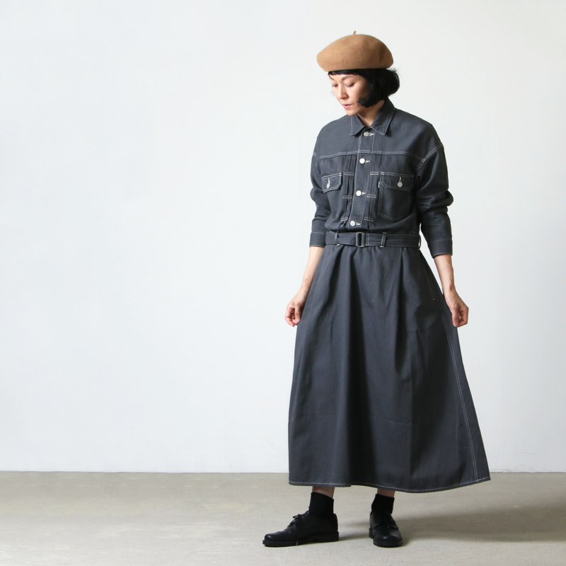 肩幅52cmGraphpaper　Belted Denim Dress Size00