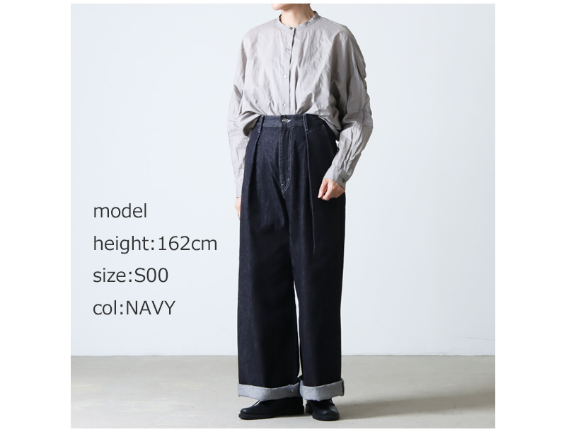 Graphpaper (グラフペーパー) Colorfast Denim Two Tuck Wide Pants