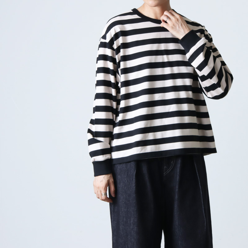 Graphpaper (グラフペーパー) Fine Cotton Border L/S Tee / ファイン ...