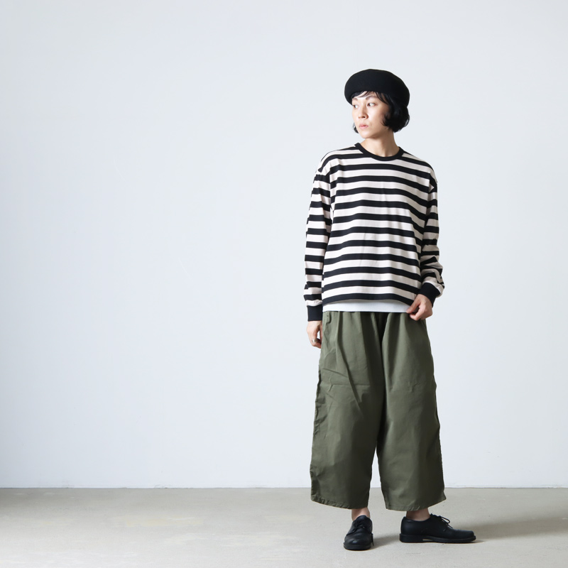 Graphpaper (グラフペーパー) Fine Cotton Border L/S Tee / ファイン