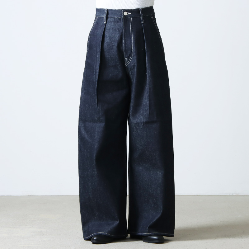 Graphpaper (グラフペーパー) Selvage Denim Two Tuck Wide Pants