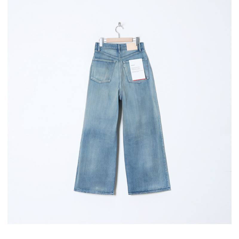 Graphpaper(եڡѡ) Selvage Denim Two Tuck Wide Pants Light Fade