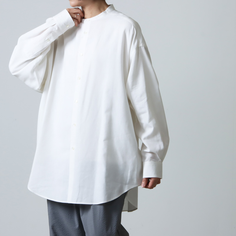 Graphpaper(եڡѡ) Linen Cupro Oversized Band Collar Shirt