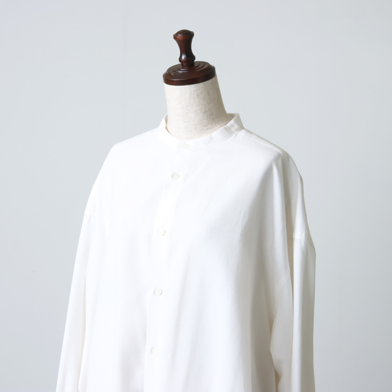 Graphpaper (グラフペーパー) Linen Cupro Oversized Band Collar Shirt /  リネンキュプラオーバーサイズバンドカラーシャツ