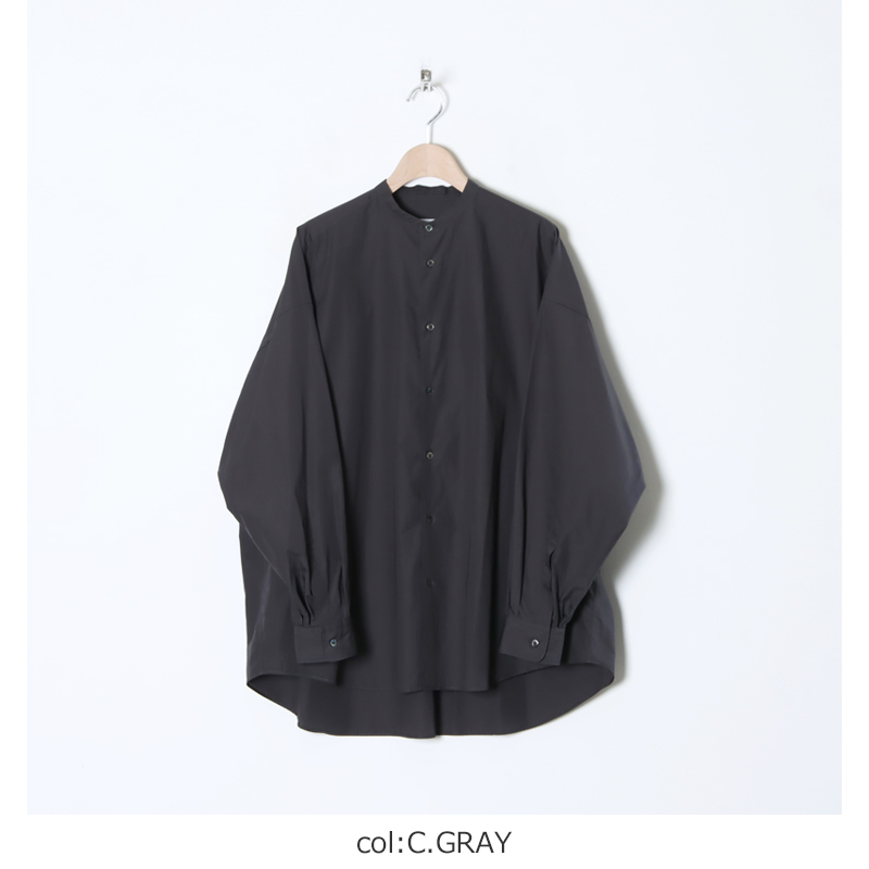 Graphpaper (グラフペーパー) Broad L/S Oversized Band Collar Shirt /  ブロードロングスリーブオーバーサイズバンドカラーシャツ