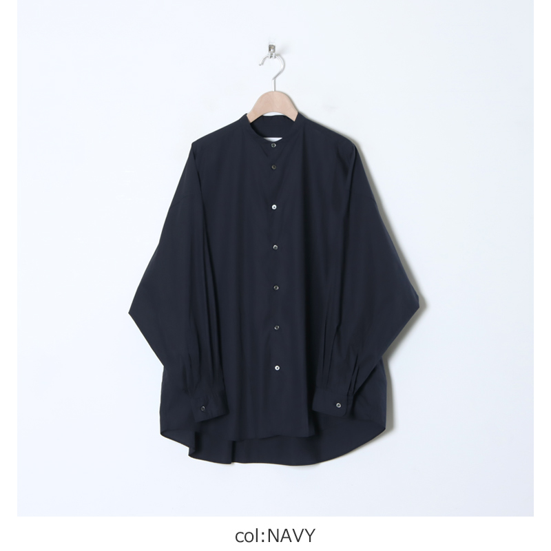 Graphpaper グラフペーパー 20AW BROAD L/S OVERSIZED BAND COLLAR SHIRTGM203-50111B オーバーサイズバンドカラーシャツ ベージュ