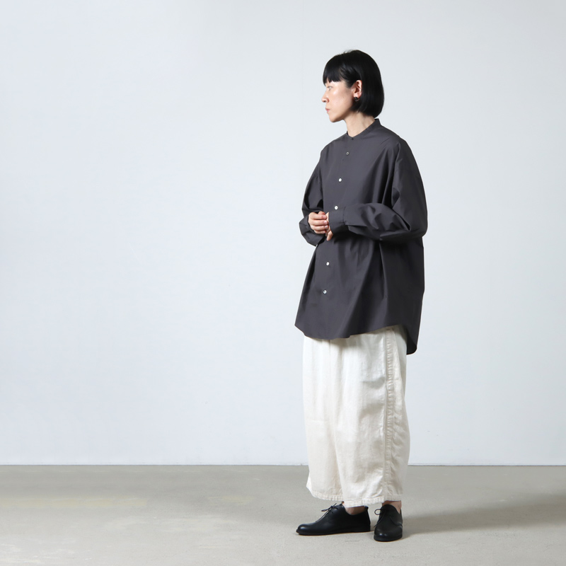 グラフペーパーGraphpaper Oversized Band Collar Shirt - シャツ