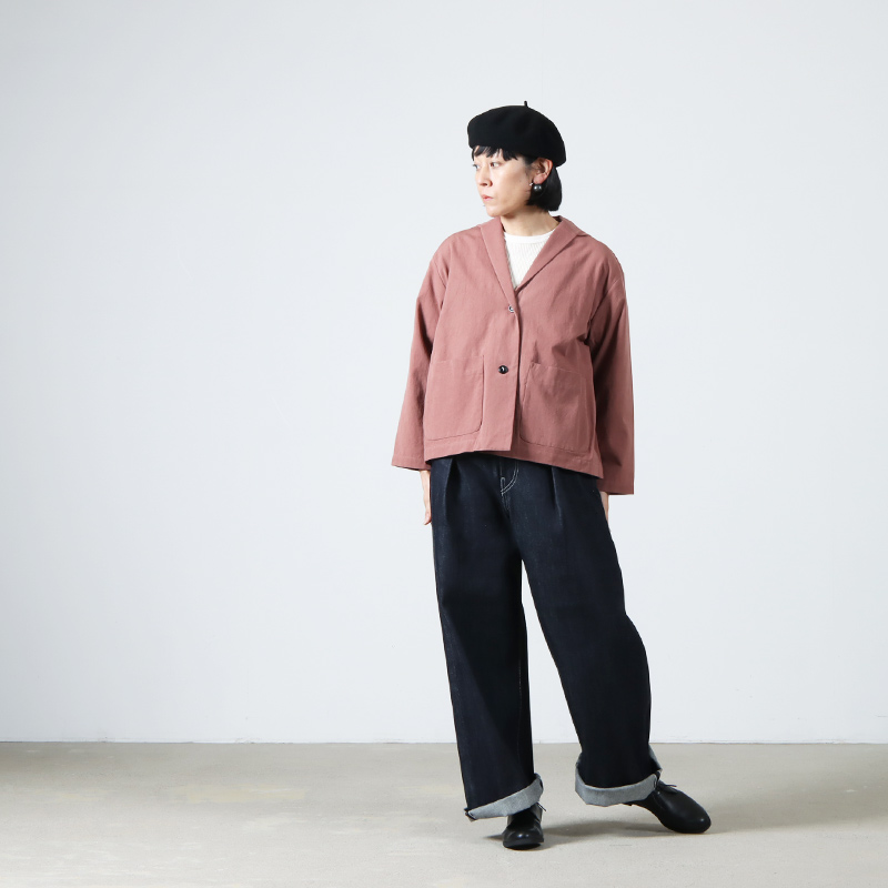 Graphpaper (グラフペーパー) Selvage Denim Two Tuck Wide Pants for WOMEN /  セルビッジデニムツータックワイドパンツ レディース