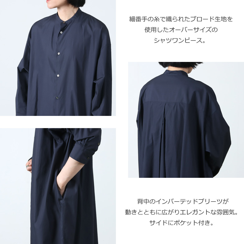 Graphpaper(եڡѡ) Broad Band Collar Oversized Shirt Dress