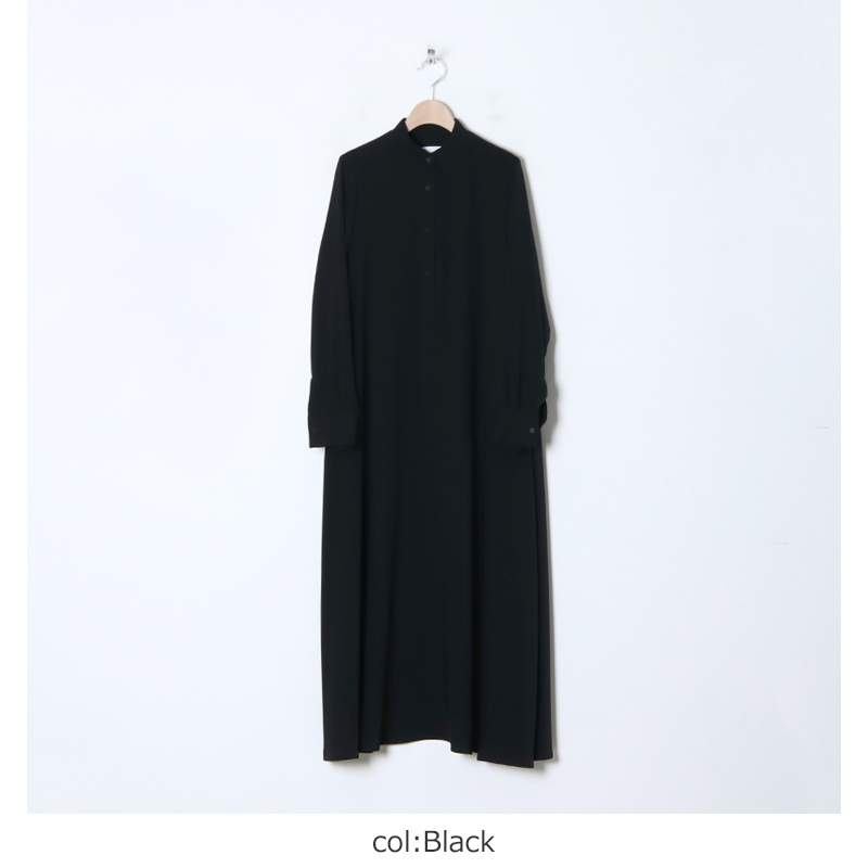 Graphpaper Satin band collar dress 黒 XSファッション