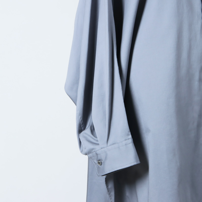 Graphpaper(եڡѡ) Silicon Poplin Deep Slit Band Collar Shirt