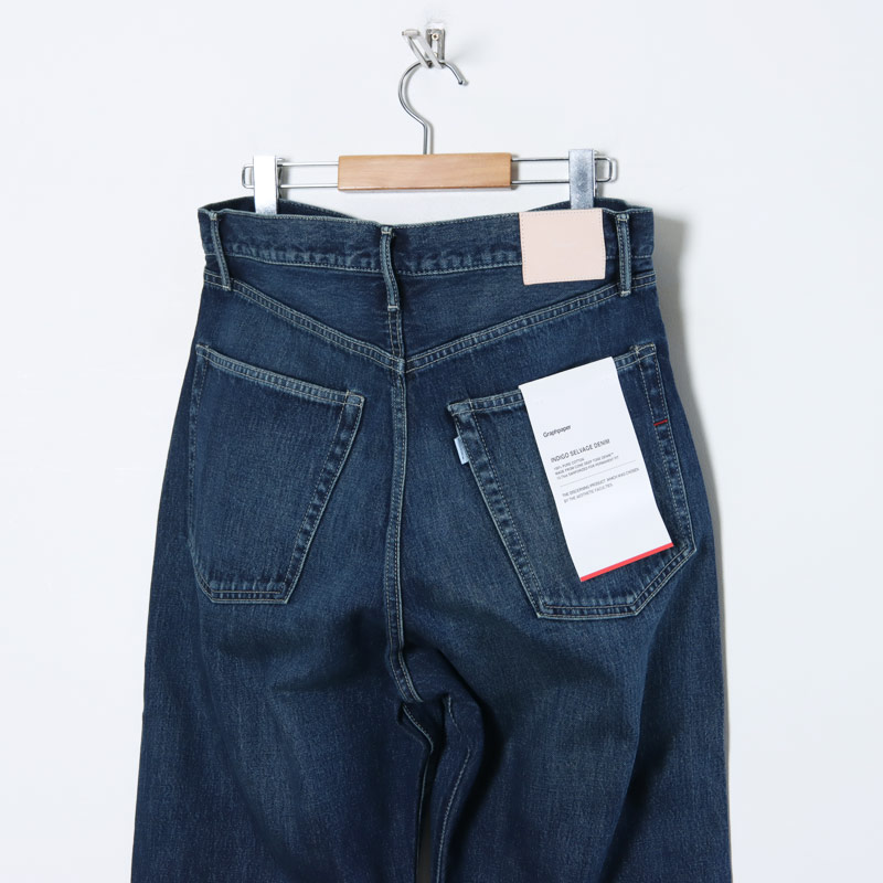 Graphpaper(եڡѡ) Selvage Denim Five Pocket Wide Straight Pants-DARK FADE-