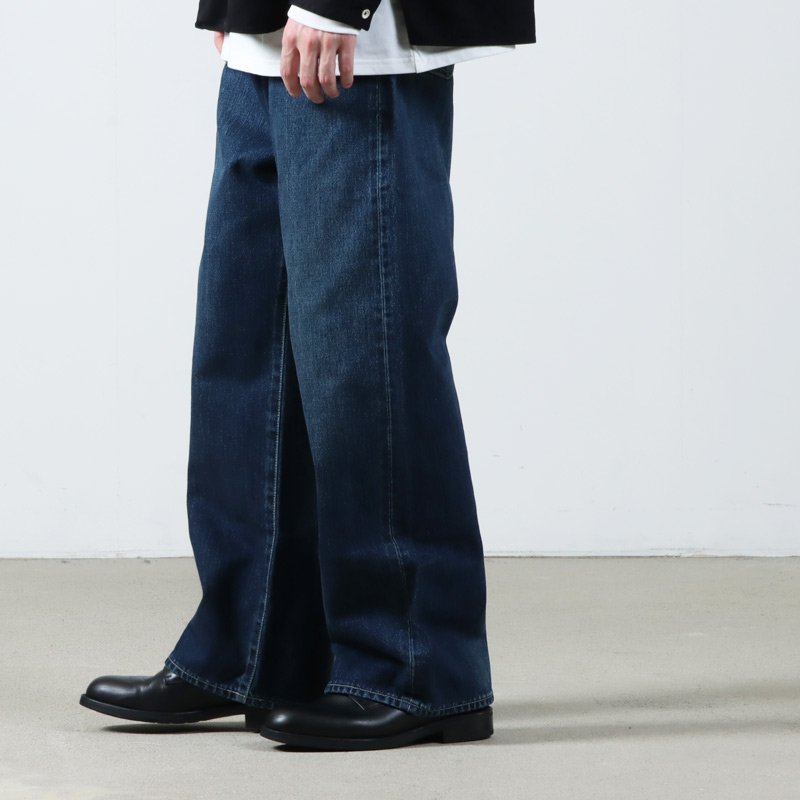 Graphpaper(եڡѡ) Selvage Denim Five Pocket Wide Straight Pants-DARK FADE-