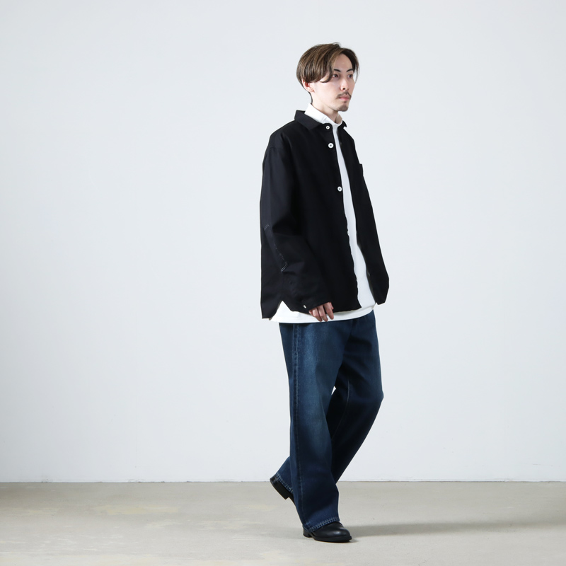 Graphpaper(եڡѡ) Selvage Denim Five Pocket Wide Straight Pants-DARK FADE-