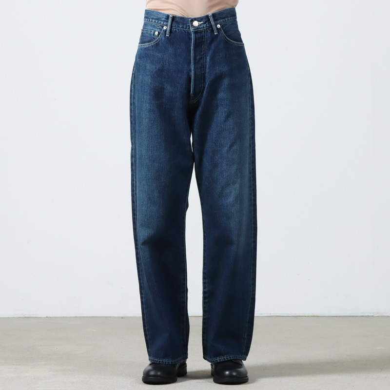 Graphpaper(եڡѡ) Selvage Denim Five Pocket Wide Straight Pants-DARK FADE-