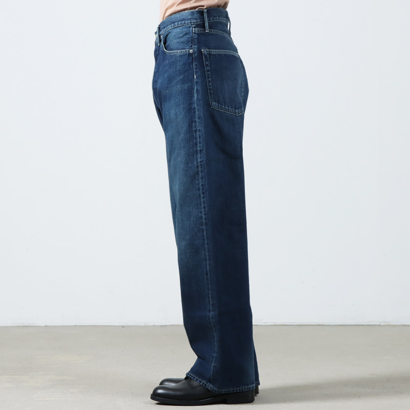 Graphpaper(եڡѡ) Selvage Denim Five Pocket Wide Straight Pants-DARK FADE-