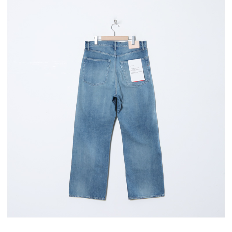 Graphpaper(եڡѡ) Selvage Denim Five Pocket Wide Straight Pants-LIGHT FADE-