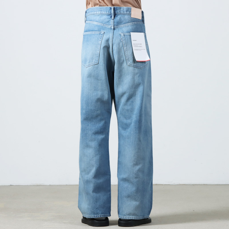 Graphpaper(եڡѡ) Selvage Denim Five Pocket Wide Straight Pants-LIGHT FADE-