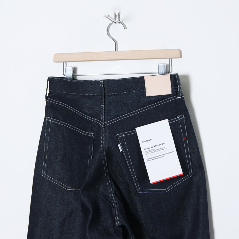 Graphpaper(եڡѡ) Selvage Denim Five Pocket Wide Straight Pants-RIGID-