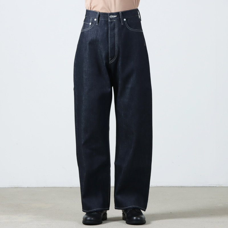 Graphpaper(եڡѡ) Selvage Denim Five Pocket Wide Straight Pants-RIGID-