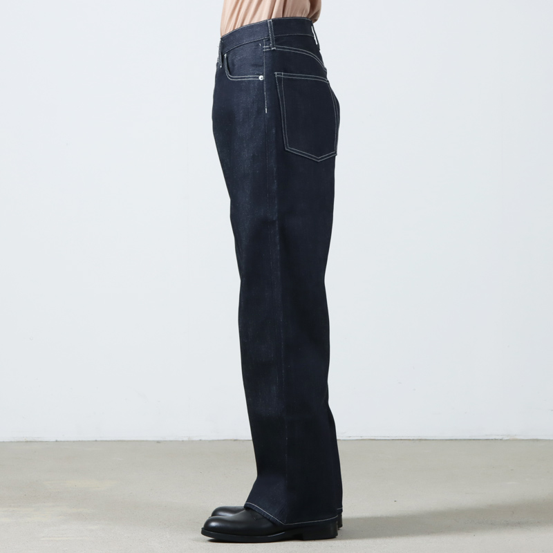 Graphpaper(եڡѡ) Selvage Denim Five Pocket Wide Straight Pants-RIGID-