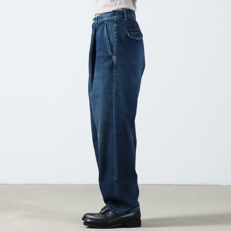 Graphpaper(եڡѡ) Selvage Denim Two Tuck Tapered Pants Drak Fade