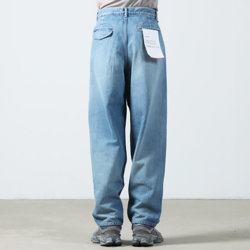 Graphpaper(եڡѡ) Selvage Denim Two Tuck Tapered Pants Light fade