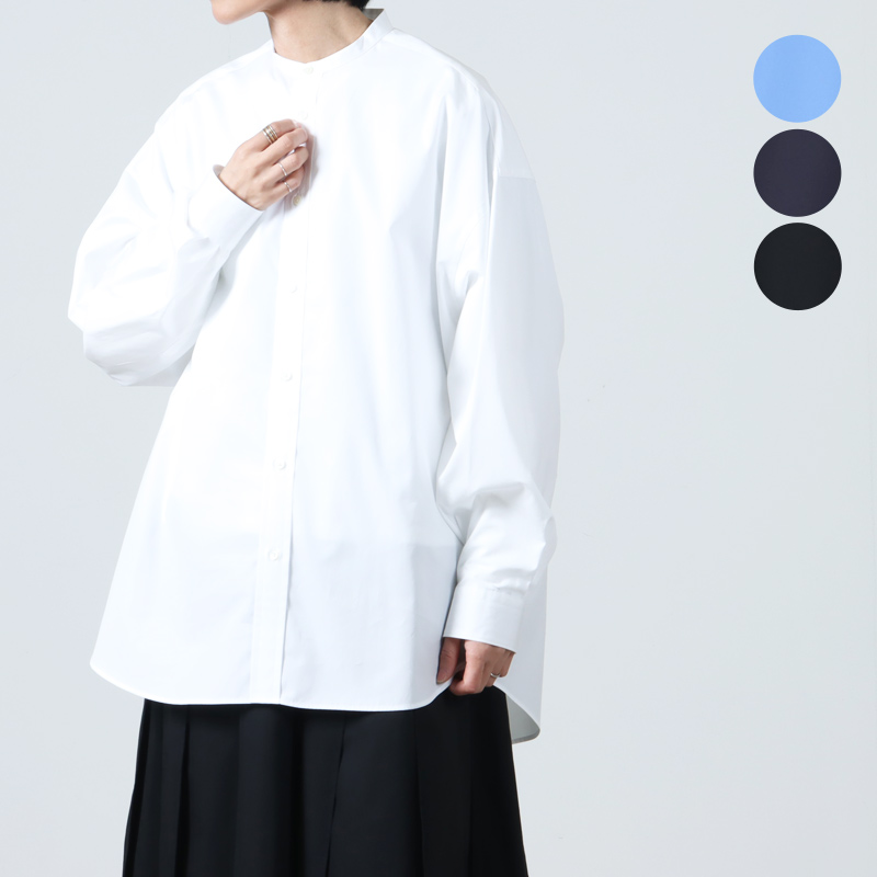 Graphpaper (եڡѡ) High Count Broad L/S Oversized Band Collar Shirt / ϥȥ֥ɥСХɥ顼