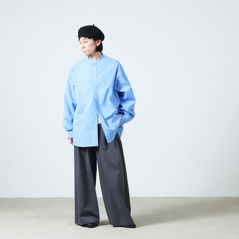 Graphpaper(եڡѡ) High Count Broad L/S Oversized Band Collar Shirt