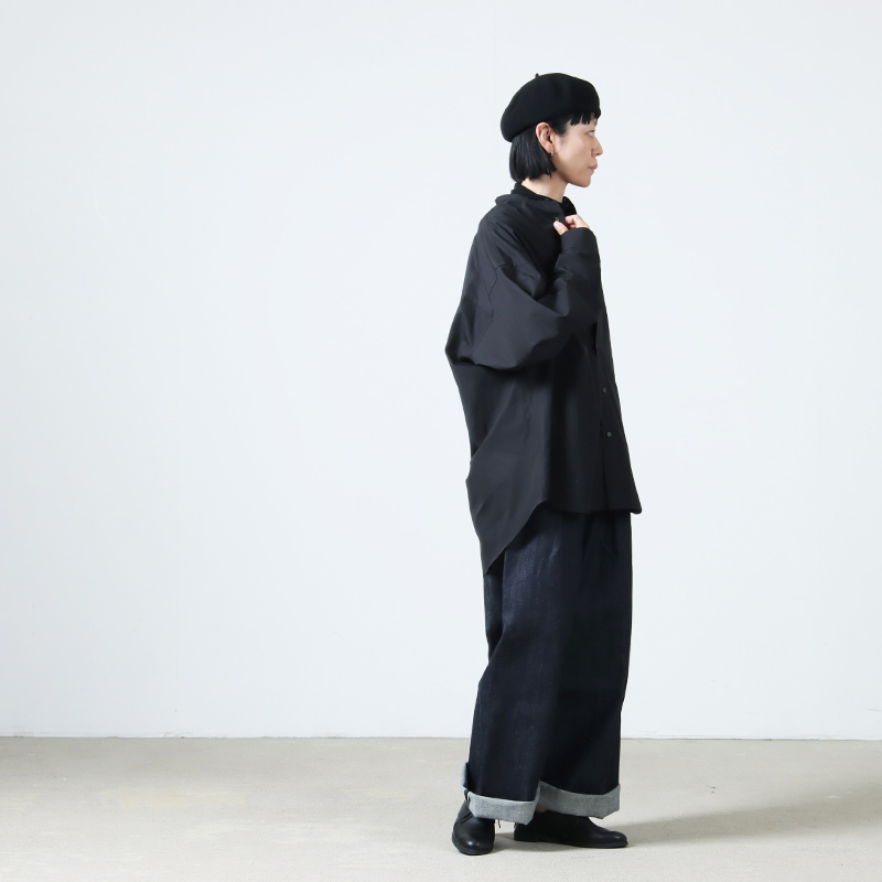 Graphpaper(եڡѡ) High Count Broad L/S Oversized Band Collar Shirt