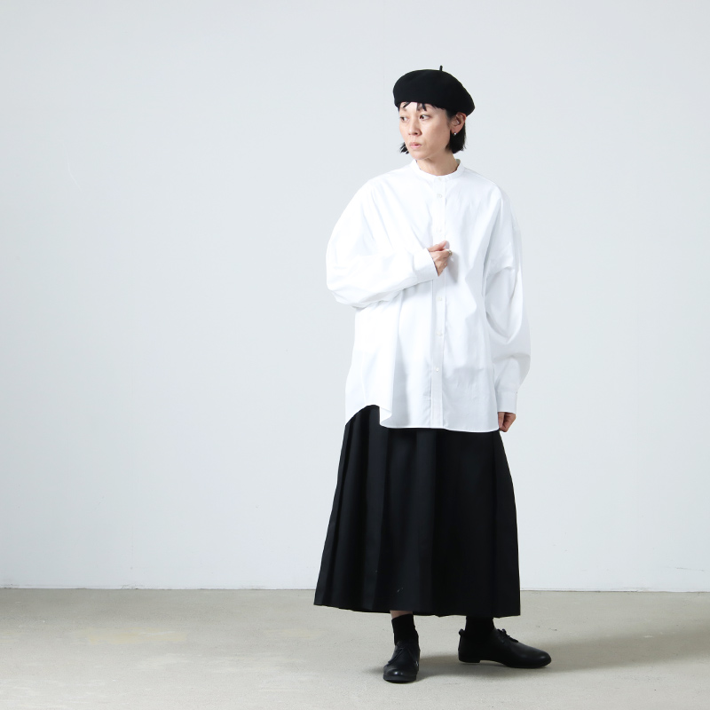 Graphpaper(եڡѡ) High Count Broad L/S Oversized Band Collar Shirt