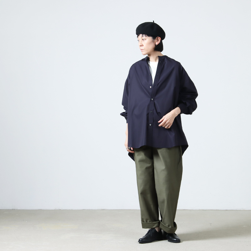 Graphpaper(եڡѡ) High Count Broad L/S Oversized Band Collar Shirt