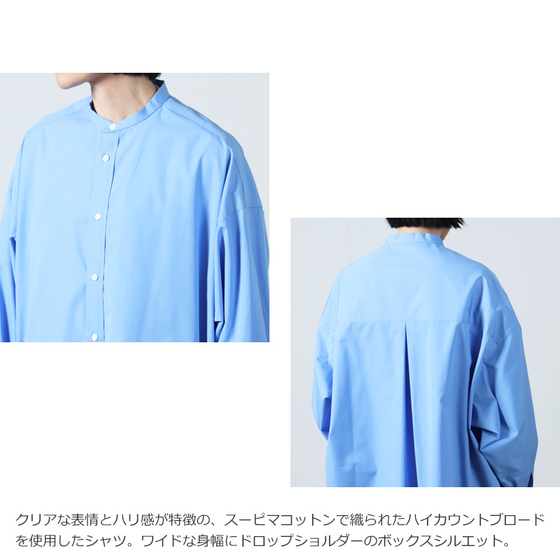 Graphpaper(եڡѡ) High Count Broad L/S Oversized Band Collar Shirt