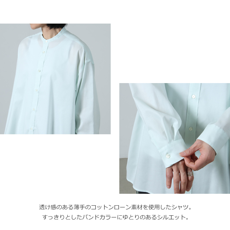 Graphpaper(եڡѡ) Silicon Lawn Drawstring Band Collar Shirt