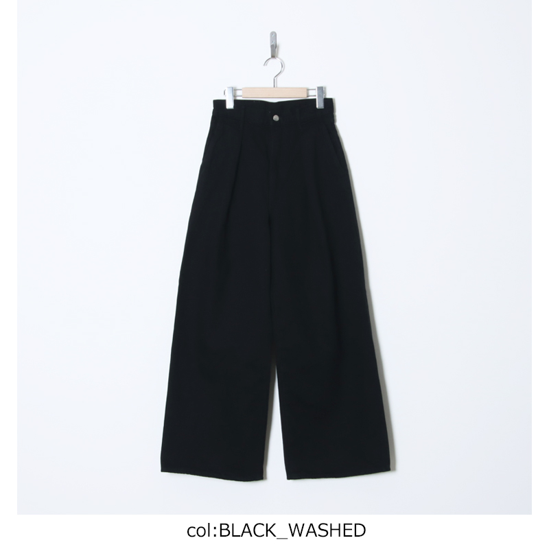 Graphpaper(����եڡ��ѡ�) Selvage Denim Two Tuck Wide Pants �� INDIGO RIGID �� BLACK WASHED