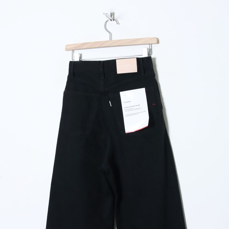 Graphpaper(����եڡ��ѡ�) Selvage Denim Two Tuck Wide Pants �� INDIGO RIGID �� BLACK WASHED