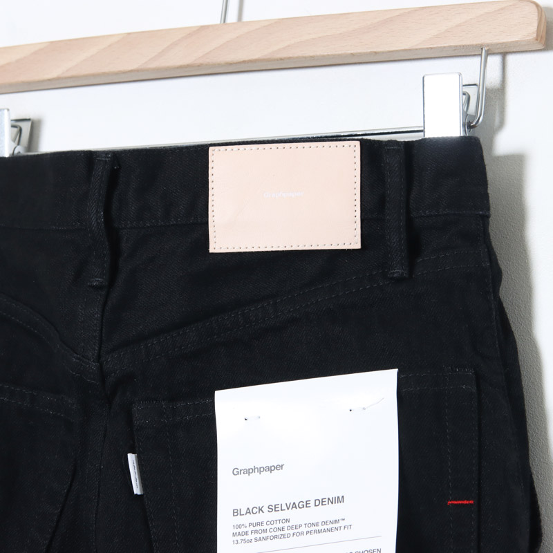 Graphpaper(����եڡ��ѡ�) Selvage Denim Two Tuck Wide Pants �� INDIGO RIGID �� BLACK WASHED