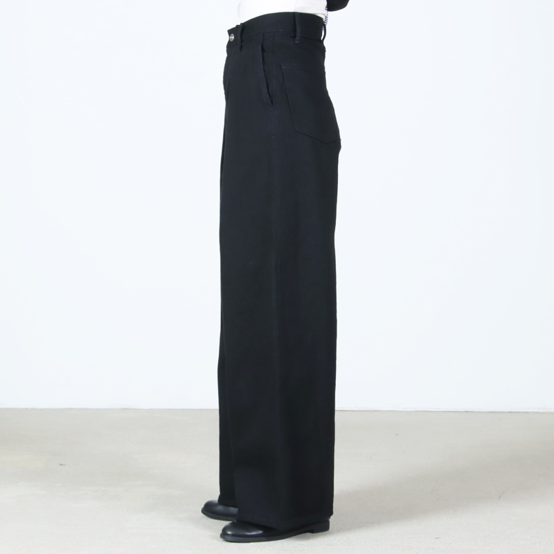 Graphpaper(����եڡ��ѡ�) Selvage Denim Two Tuck Wide Pants �� INDIGO RIGID �� BLACK WASHED