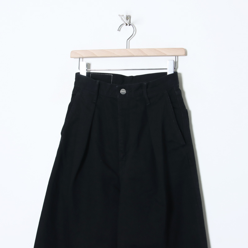 Graphpaper(����եڡ��ѡ�) Selvage Denim Two Tuck Wide Pants �� INDIGO RIGID �� BLACK WASHED