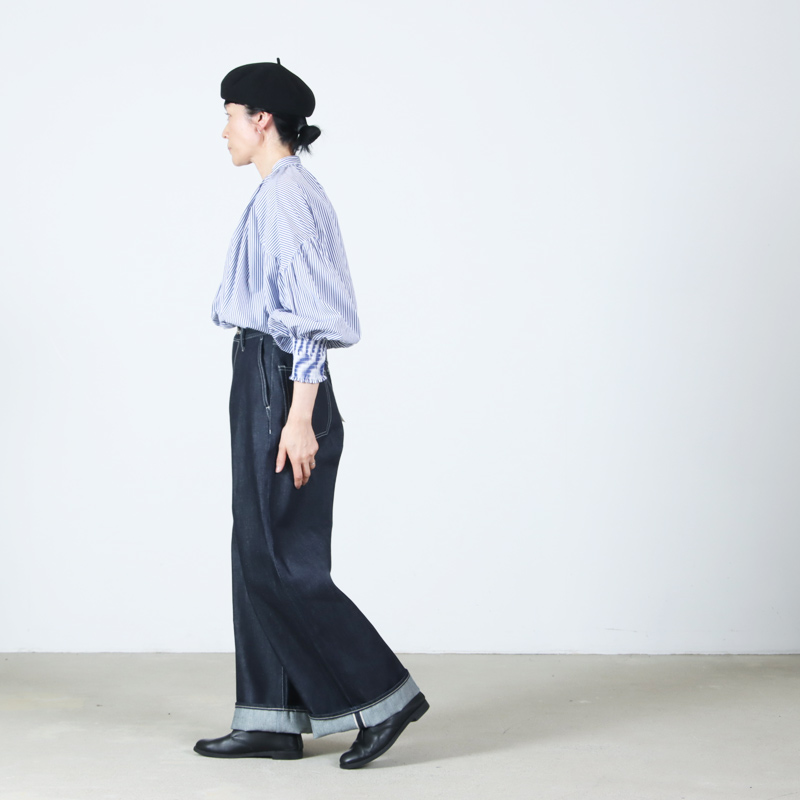 Graphpaper(����եڡ��ѡ�) Selvage Denim Two Tuck Wide Pants �� INDIGO RIGID �� BLACK WASHED