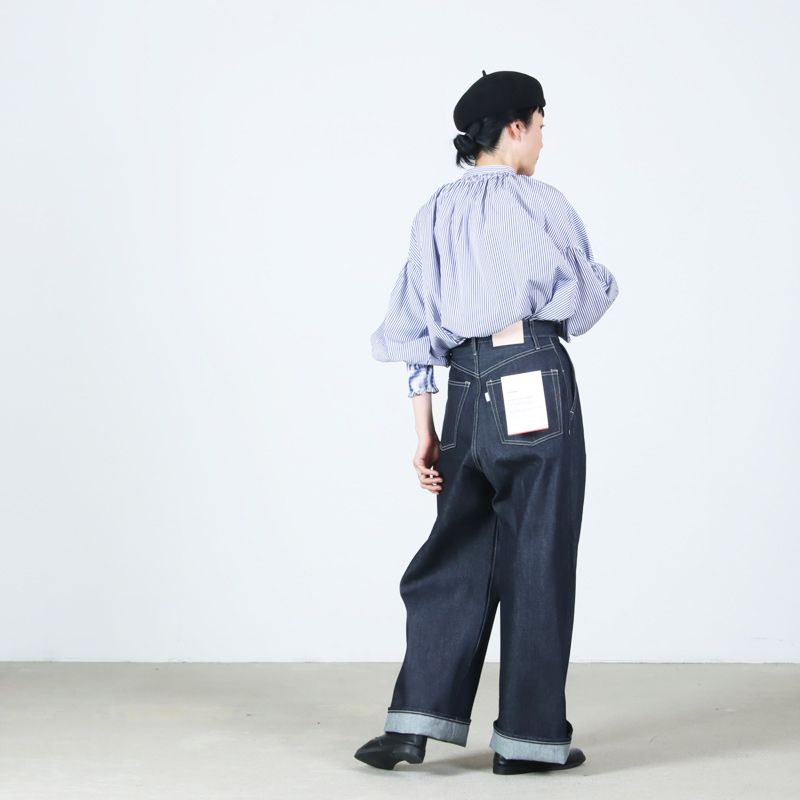 Graphpaper(����եڡ��ѡ�) Selvage Denim Two Tuck Wide Pants �� INDIGO RIGID �� BLACK WASHED